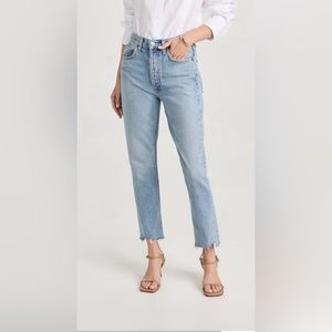 Agolde Riley High Rise Straight Crop Jeans in Zephyr size 25